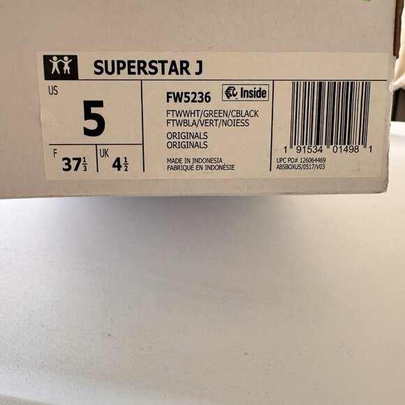 Adidas Superstar Colorful Trefoil Cloud White Size 5 Brand New Sneakers - Picture 13 of 13